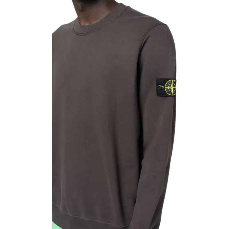 STONE ISLAND 63020 Brushed Cotton Fleece Crewneck-4