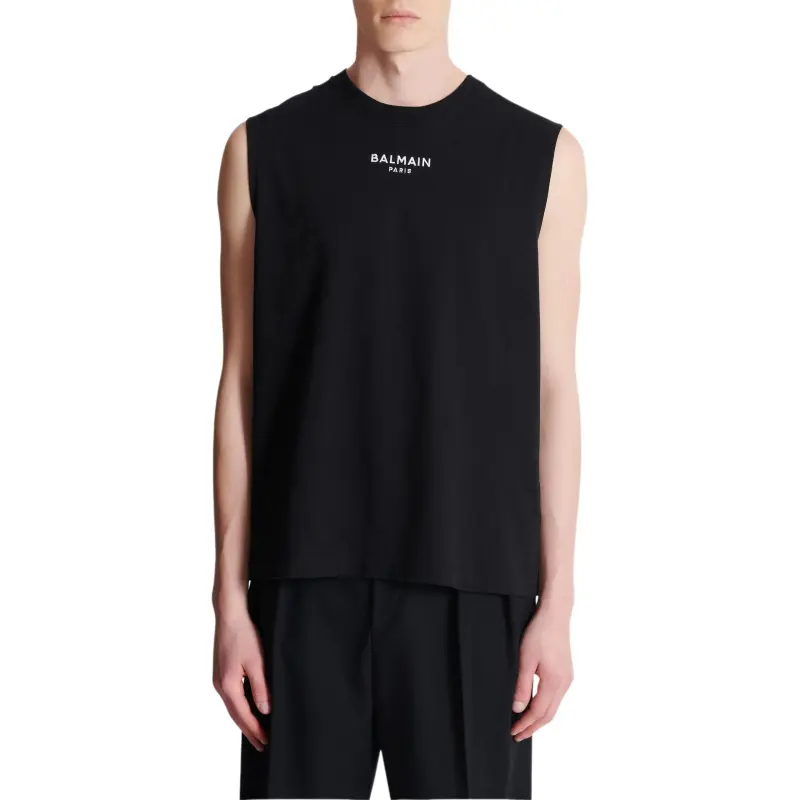 BALMAIN Logo embroidered Tank Top-1