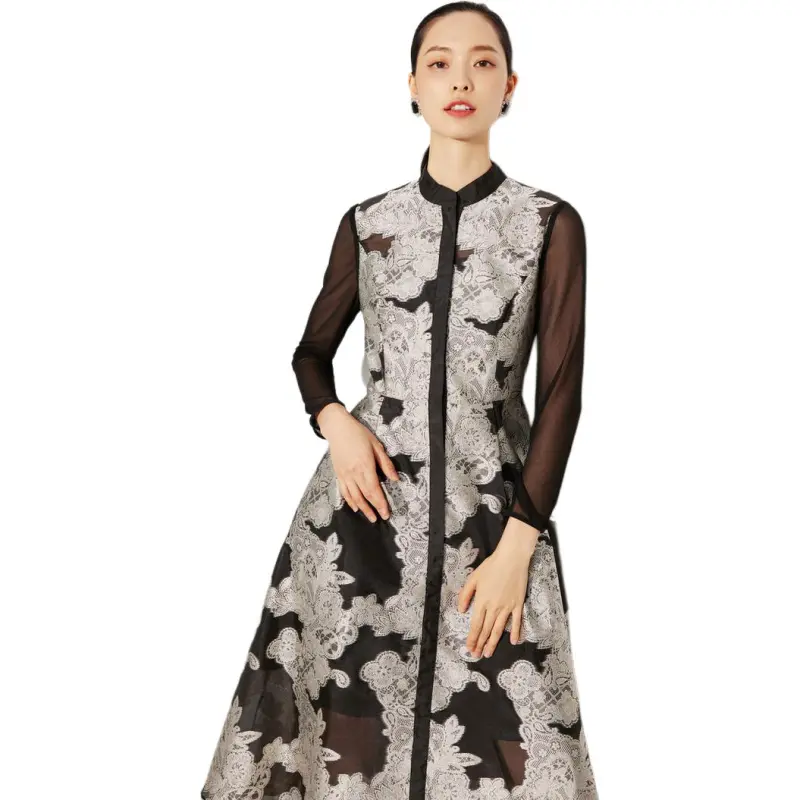 BBLLUUEE Long Sleeved Dress Women's Ink Black-5