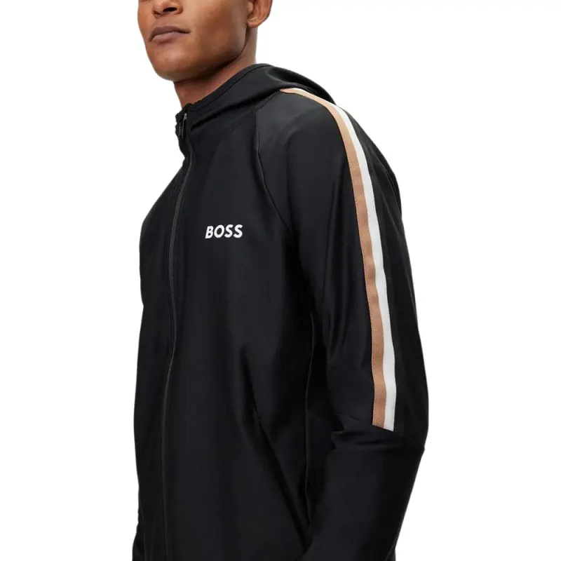 HUGO BOSS Logo Printed Zipped Hoodie-4