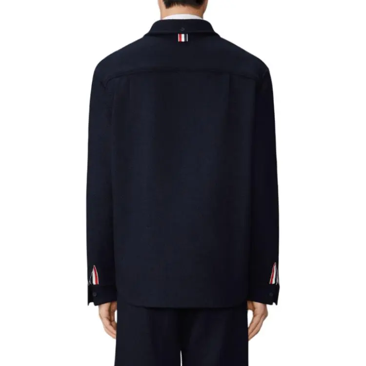 THOM BROWNE Herringbone Button Up Overshirt-4
