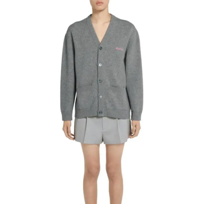 GUCCI SS25 Cashmere Sweater Men's Gray-3