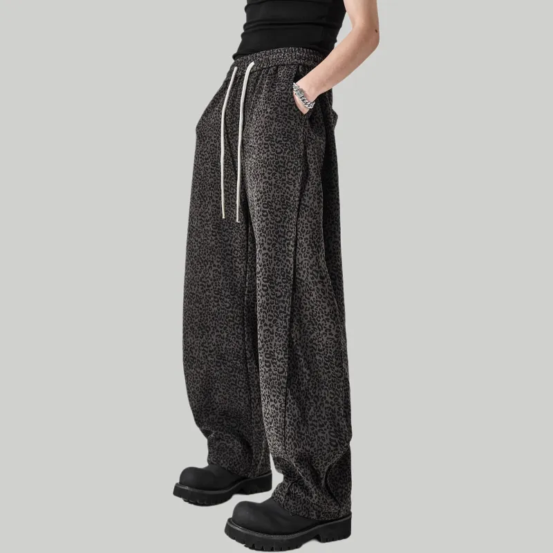ALL IN Casual Pants Men's Leopard Print Gray-1