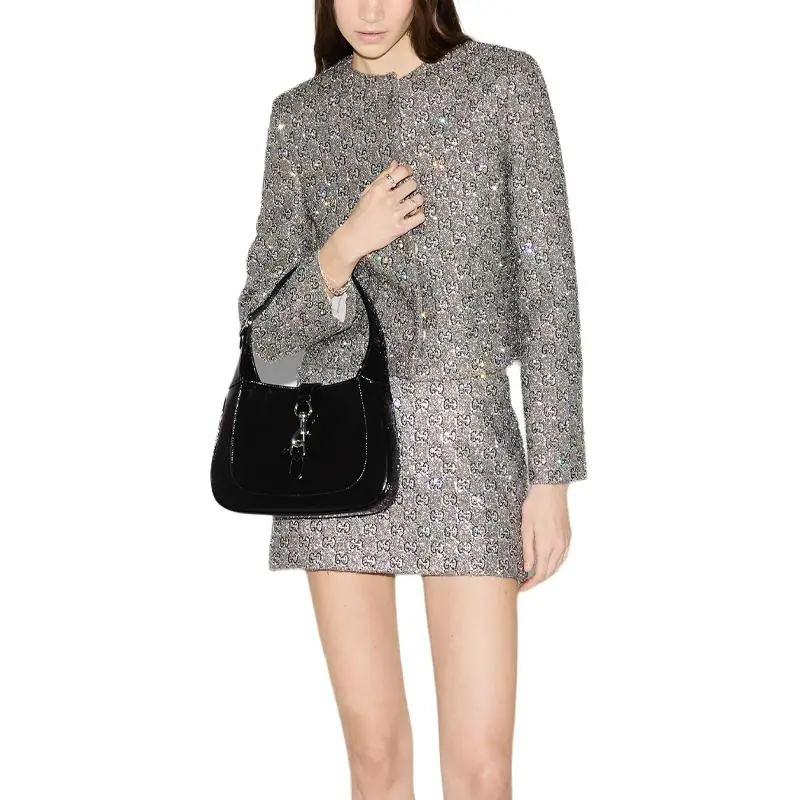GUCCI Shimmery Monogrammed Tweed Jacket-3