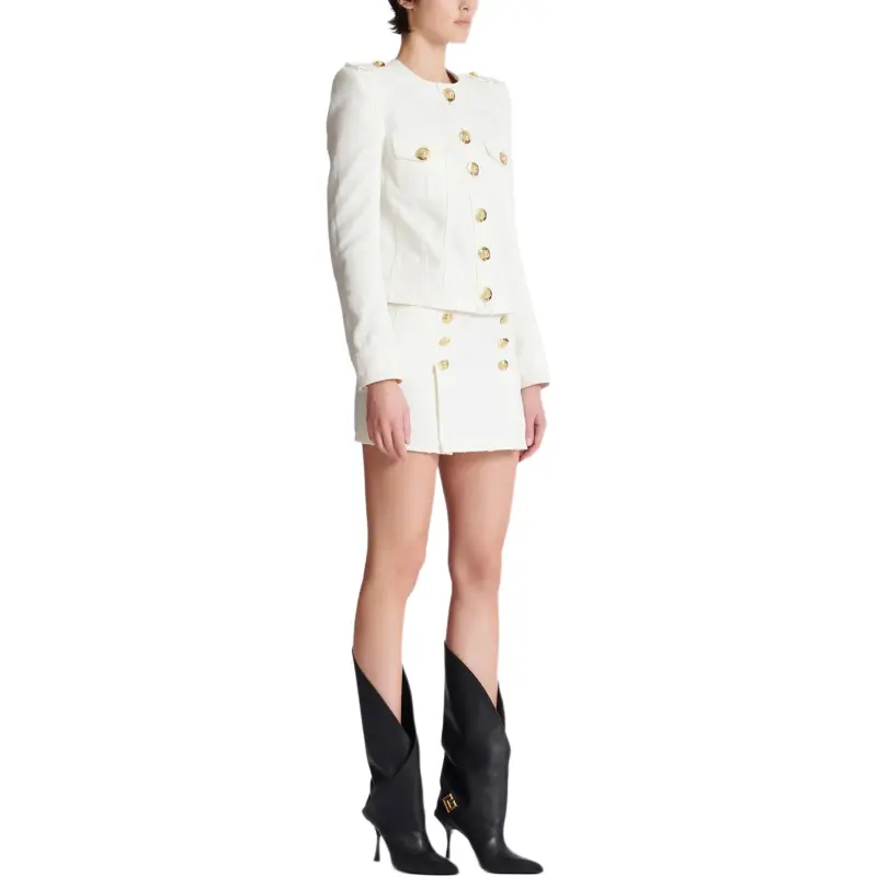 BALMAIN Canvas Cropped Jacket-3