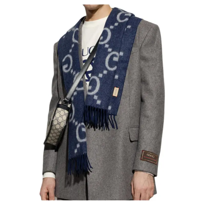 GUCCI Gg Jacquard Fringed Scarf-4