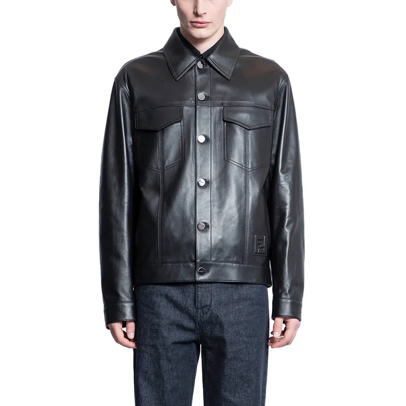 FENDI Fabiana Filippi Long Sleeved Leather Jacket-3