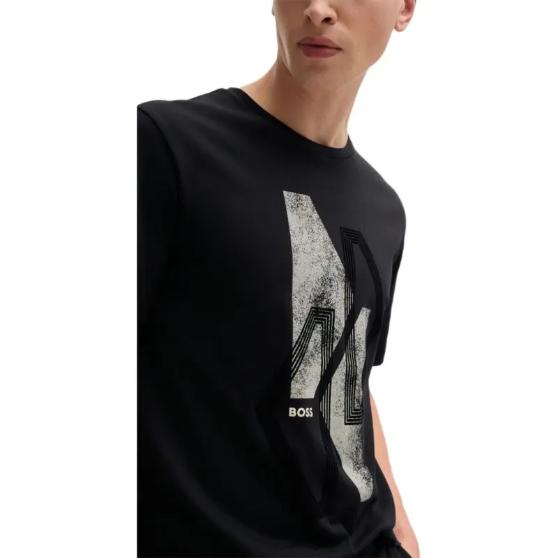 HUGO BOSS Graphic Printed Crewneck T Shirt-4