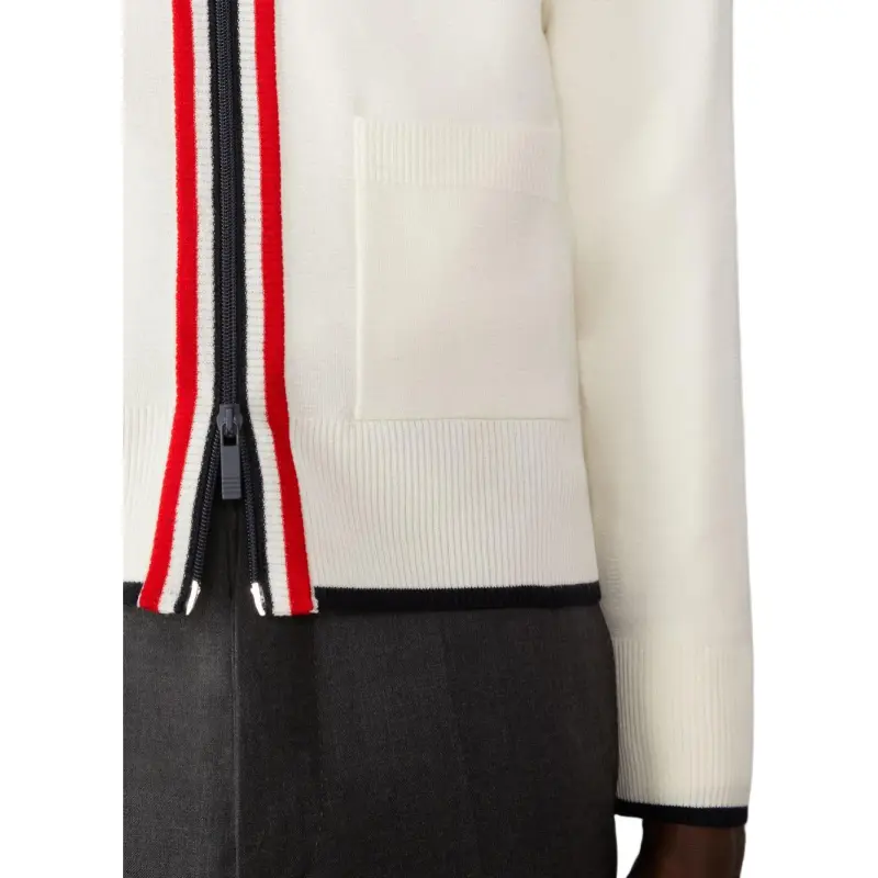 THOM BROWNE Rwb Stripe Funnel Neck Cardigan-2