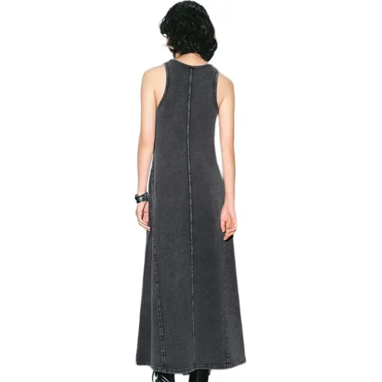 URBAN REVIVO Sleeveless Dress Women's Dark Gray-3