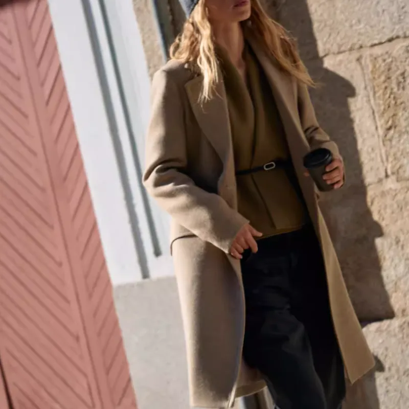 ZARA Coats Women's Brown-2