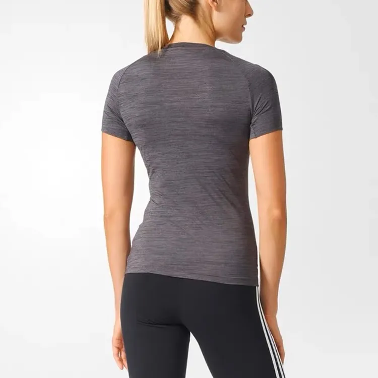 Adidas T Shirts Women's Shadow Trace Gray-1