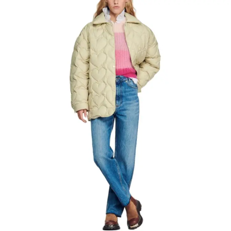 Sandro Down Jackets Women's Oil Gray-1