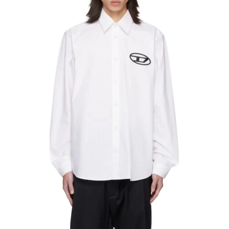 DIESEL Logo Embroidered Long-Sleeved Shirt-2