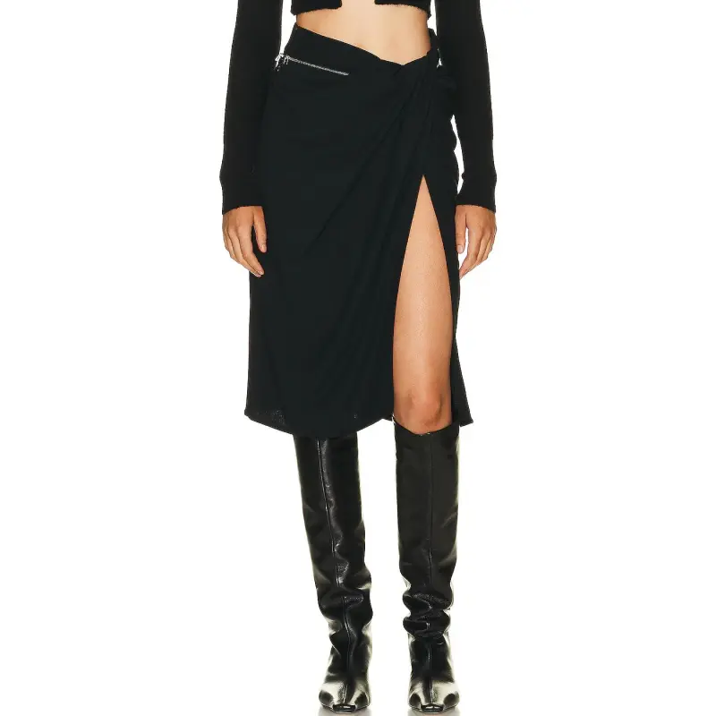 Jacquemus Zip Detailed Front Slit Midi Skirt-2