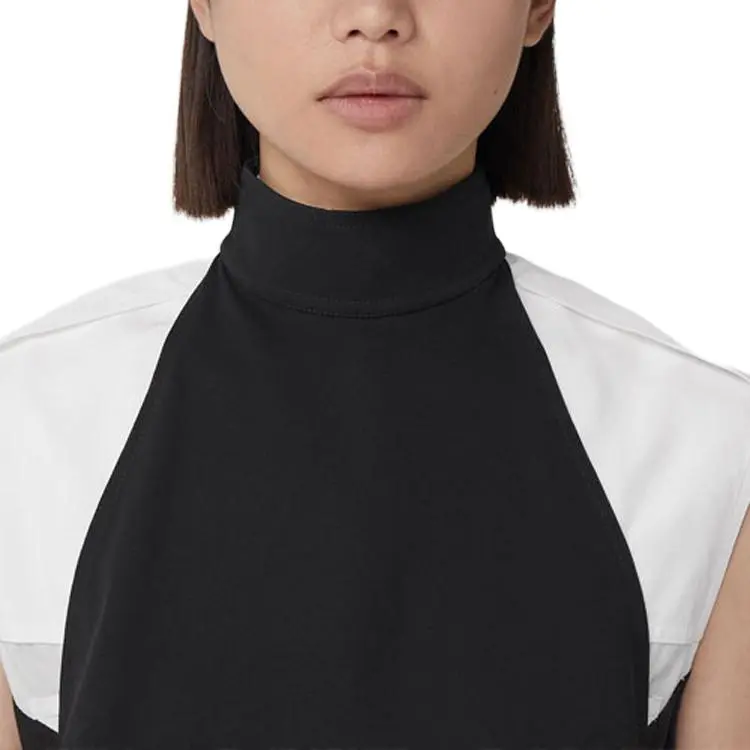 Burberry Funnel neck Silk Bib Dress-4