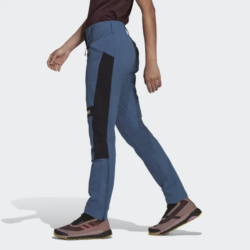 Adidas Techrock Mountaineering Pants Knitted Sports Pants Women's Blue-4