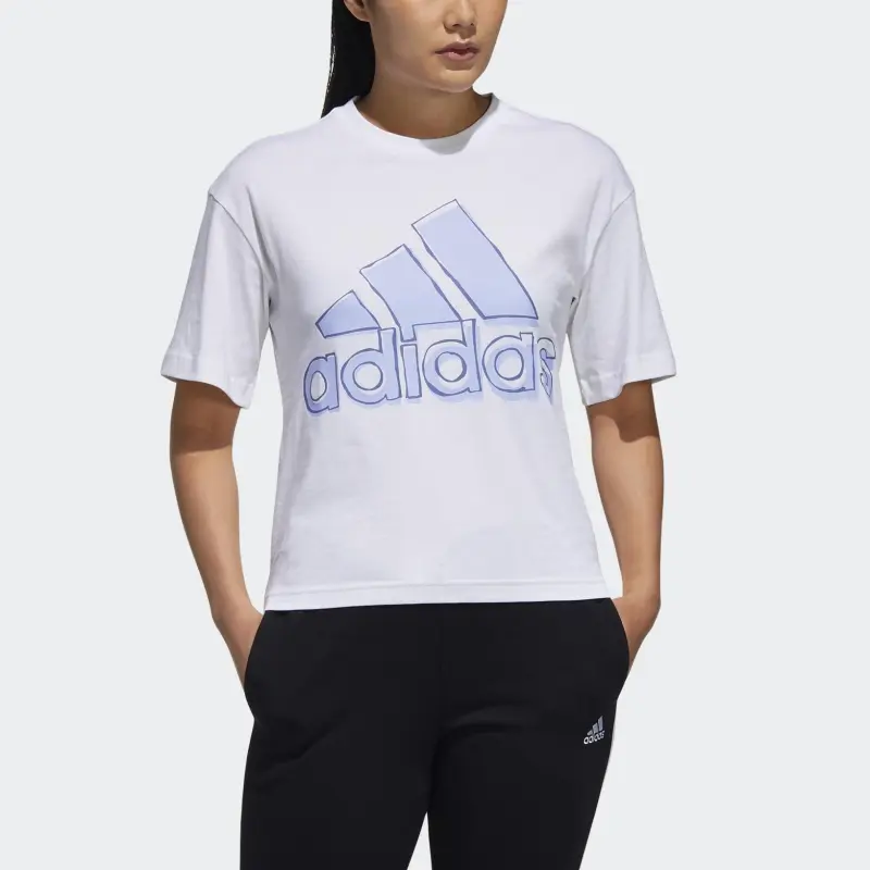 Adidas Set in Sleeve T Shirt Women's White-2