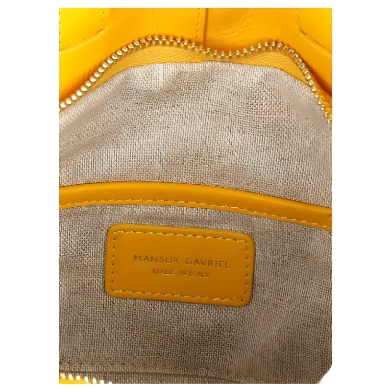 MANSUR GAVRIEL Litchi Grain Calfskin Tulip Shoulder Bag Crossbody Bag Handbag Mini Women's Yellow-3