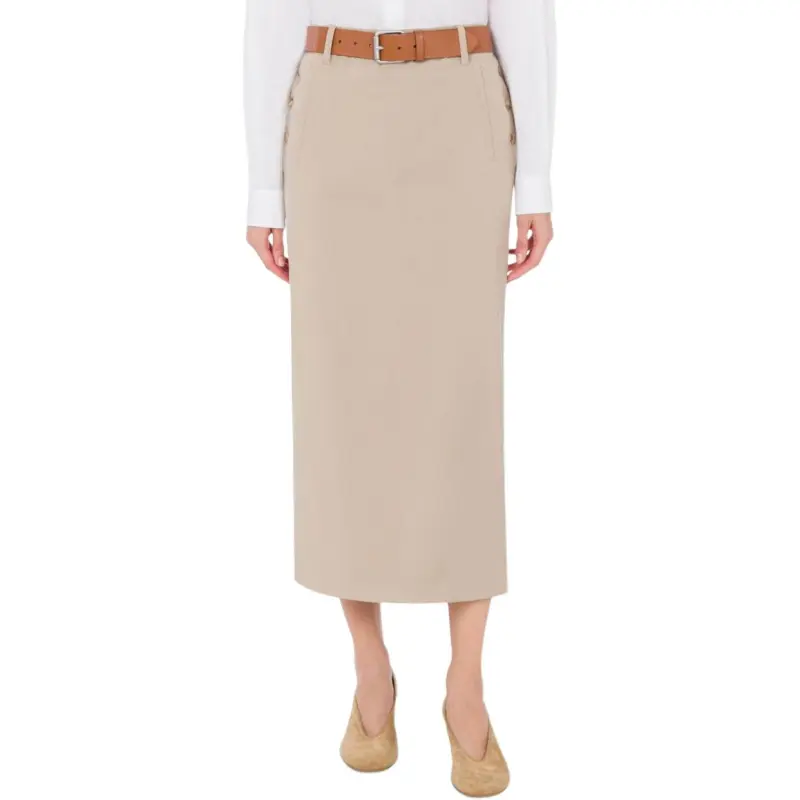MOSCHINO Belted Buckle Detailed Midi Skirt-2