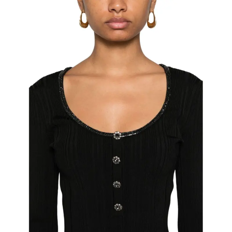 Self-portrait Embellished Knitted Top-4