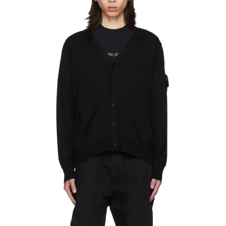 STONE ISLAND Compass badge Wool Cardigan-3