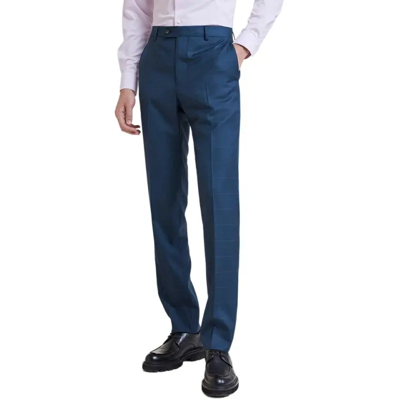 SAINT ANGELO Suit Trouser Men's Blue Green Plaid-2
