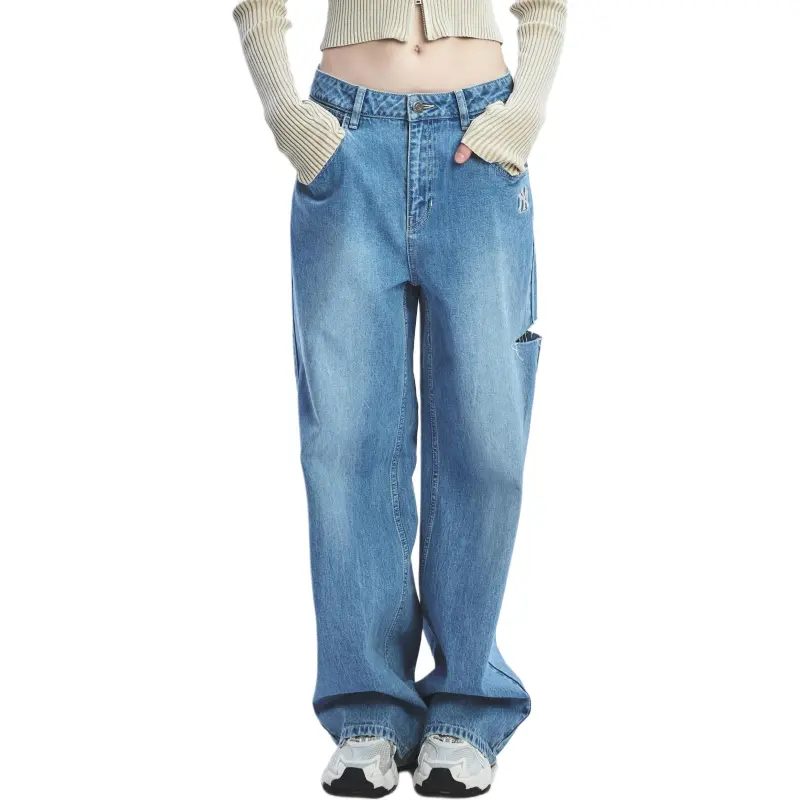MLB New York Yankees Jeans Women's Sky Blue-3