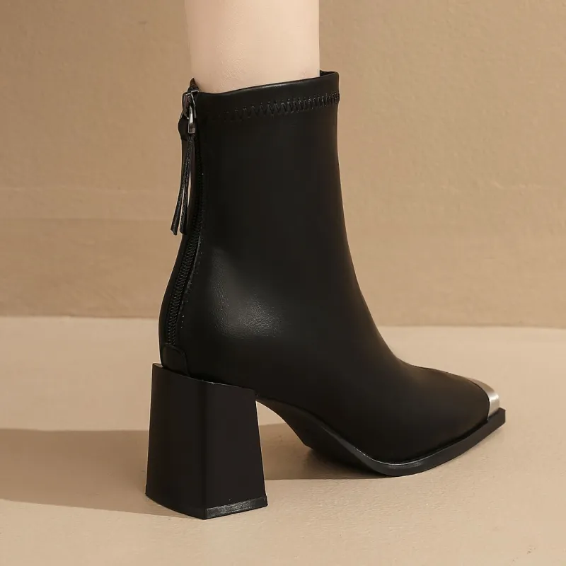 KEKAFU Ankle Boots Women's Black/Khaki/Beige-7