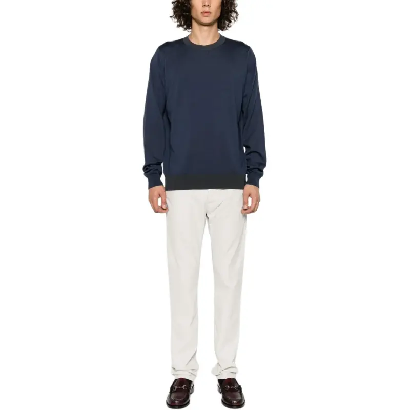 JACOB COHEN Logo Patch Mid Rise Trousers-2