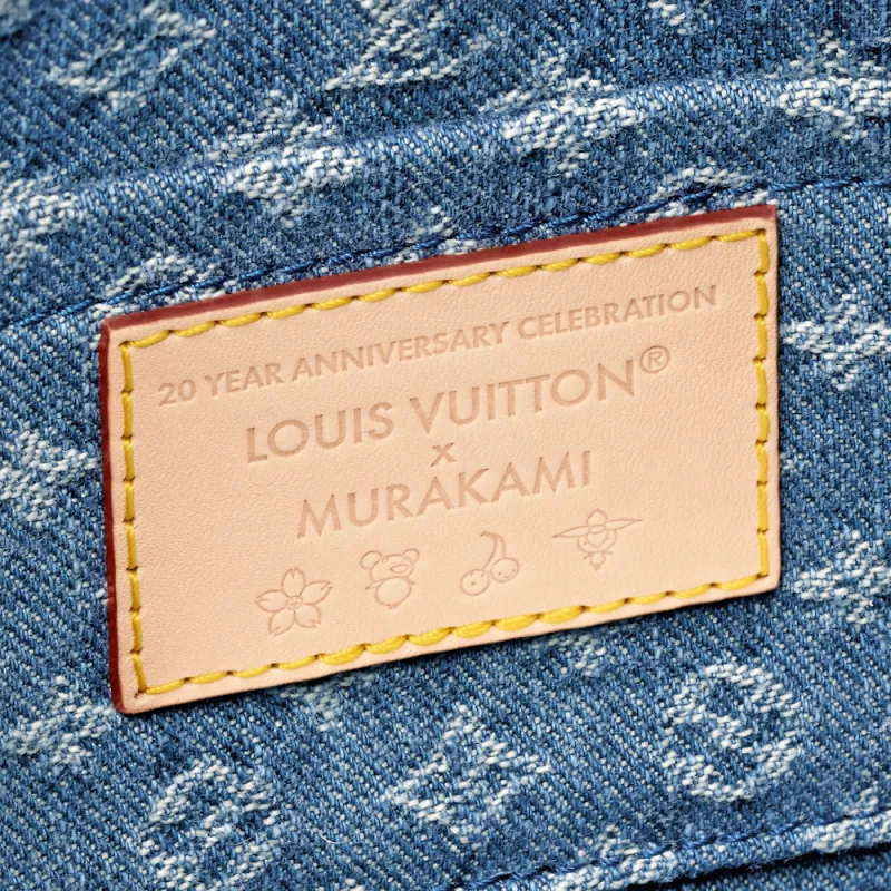 LOUIS VUITTON Takashi Murakami Collaboration POCHETTE ACCESSOIRES Monogram Cherry Denim Handbag Women's Blue-4