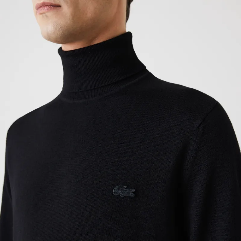 LACOSTE Logo Embroidered Turtleneck Jumper-4