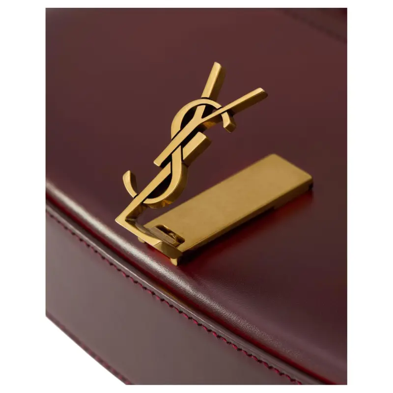 SAINT LAURENT Calfskin Shoulder Bag Women's Cabernet Sauvignon Red-7