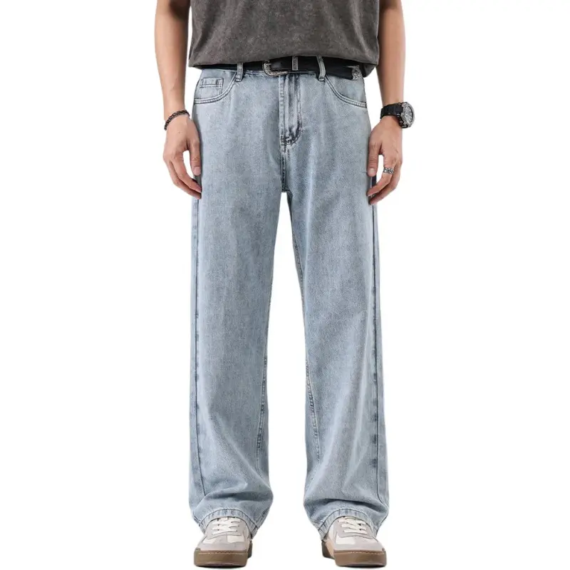VALKOMM Jeans Unisex Bleached White Blue-1