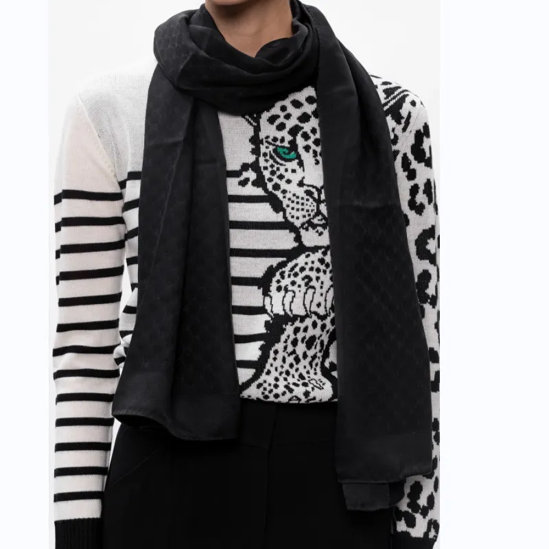 MOSCHINO Silk Scarves Men Black-3