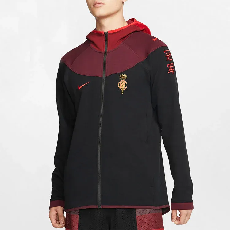 Nike X CLOT NRG GE Hoodie Black/Uni Red/Dark Maroon-2