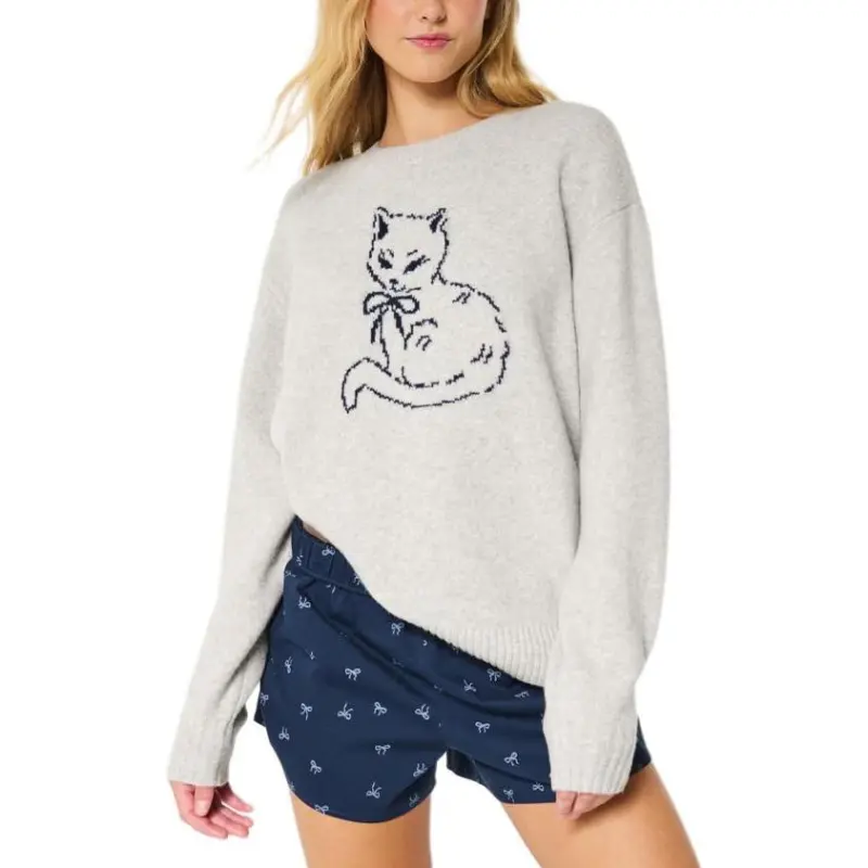 Hollister Sweater Women's Light Gray-1