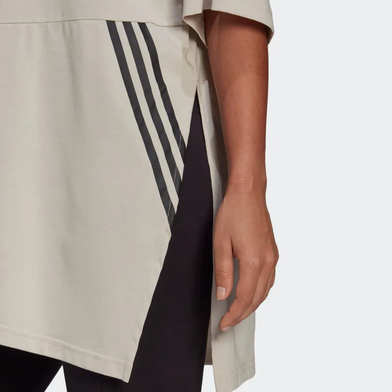 Adidas Drop Shoulder Sleeve T Shirt Women's Bauxite Brown-5