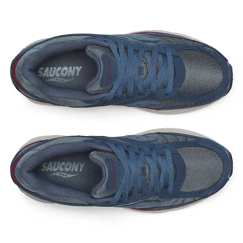 Saucony Pro Grid Omni 9 Breathable, Supportive, And Lightweight Low Top Casual Running Shoes Unisex Blue Red-3
