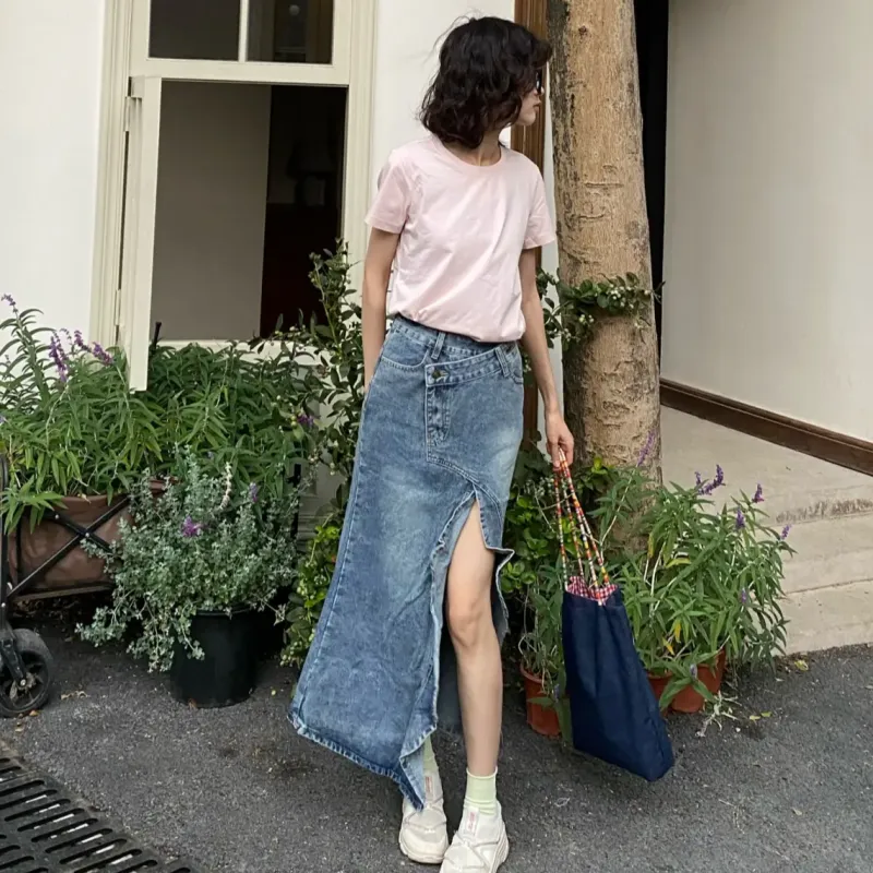 Spicy Gals Denim Long Skirt Women's-5