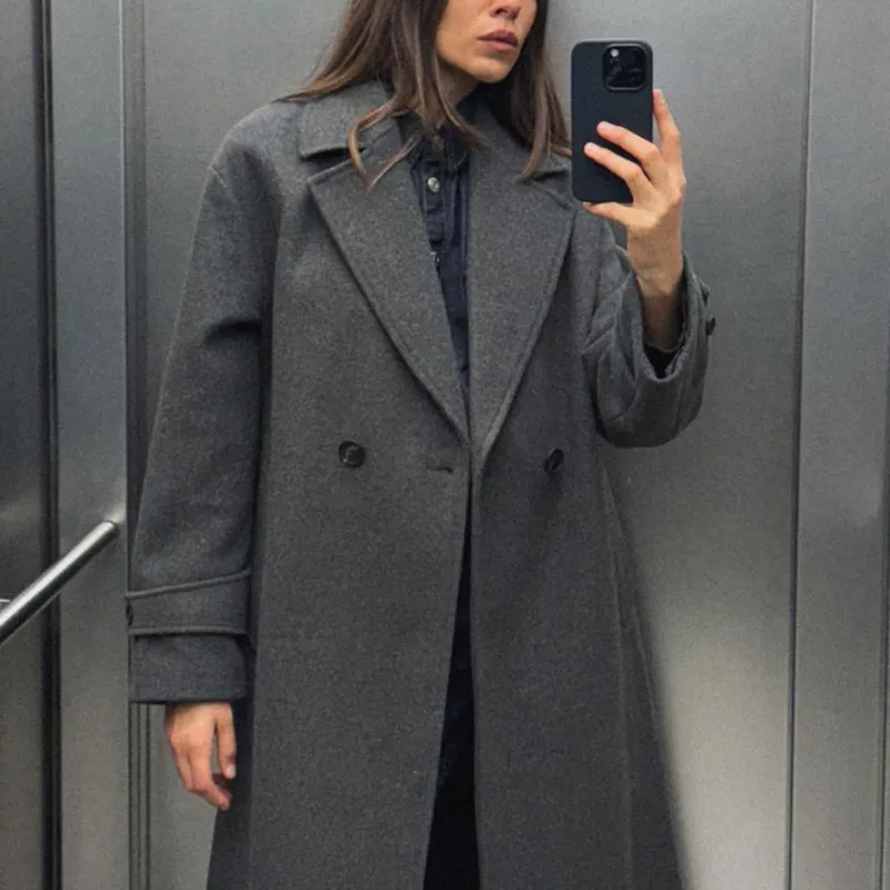 ZARA Valentine's Day Collection Coats Women's Gray-2