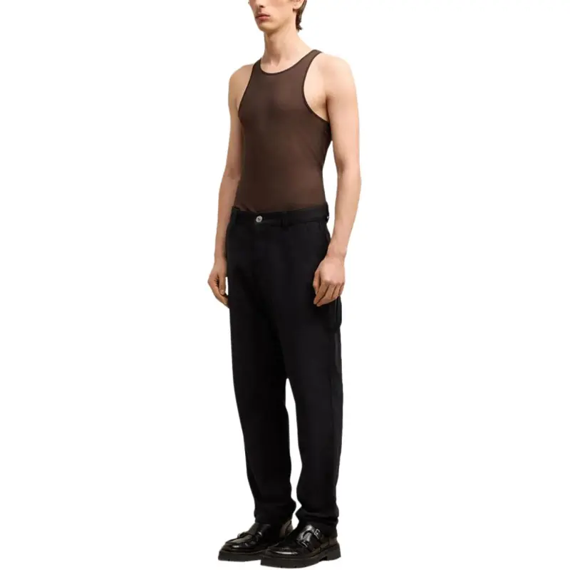 AMIPARIS Logo patch Straight leg Worker Trousers-2