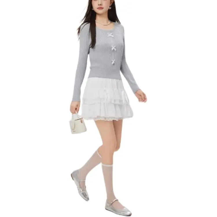 Love To Serve Knitwear Women's Gray-5