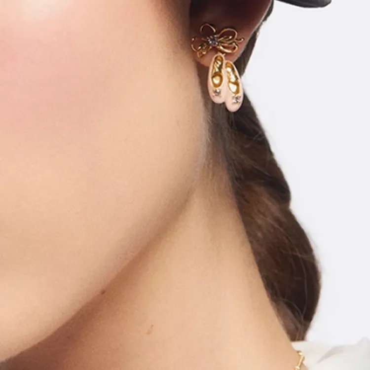 LES NEREIDES Gold Plated Brass With Enamel Earrings Women's Gold-4