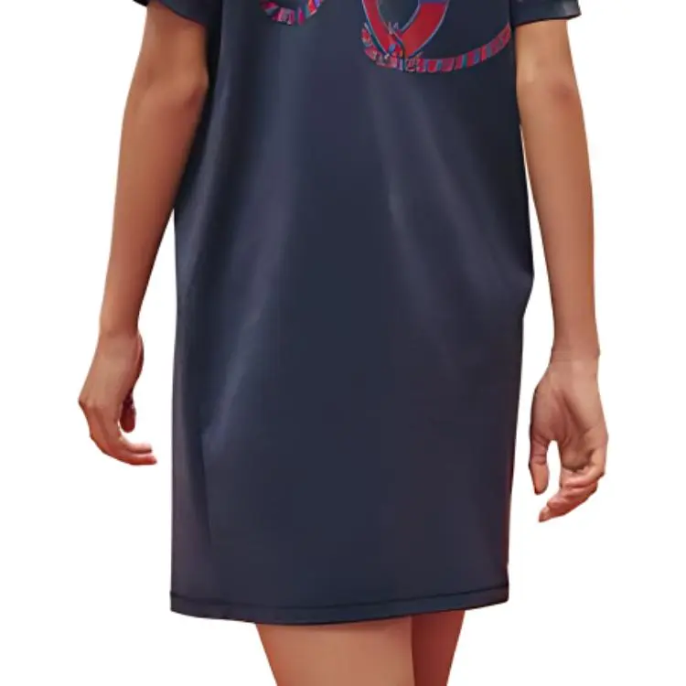 HERMES Short-Sleeved Dresses Women's Navy-4