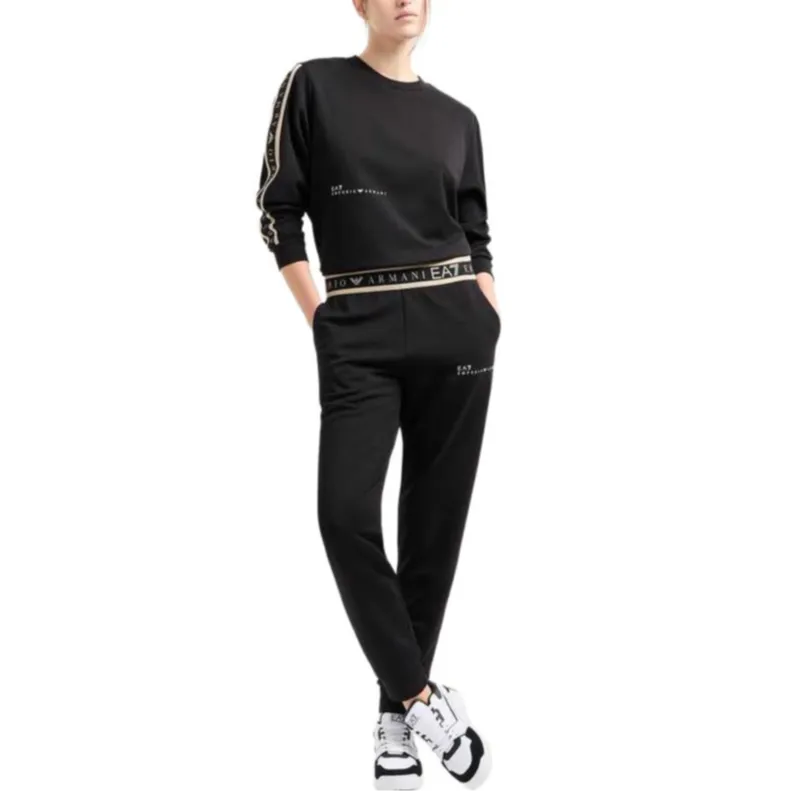 EMPORIO ARMANI EA7 SS25 Sweatshirt Set Women's Black-1
