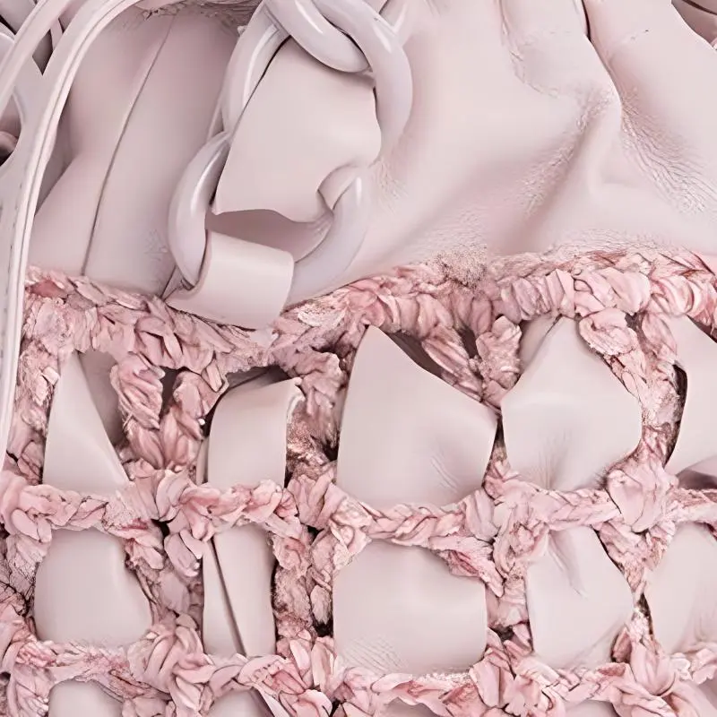By Far Genuine Leather Bucket Bag Handbag Women's Pink-3