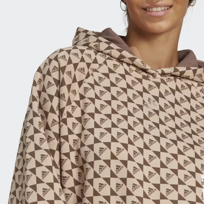 Adidas All Szn X Logomania Hoodie Sweatshirt Women's Brown-5