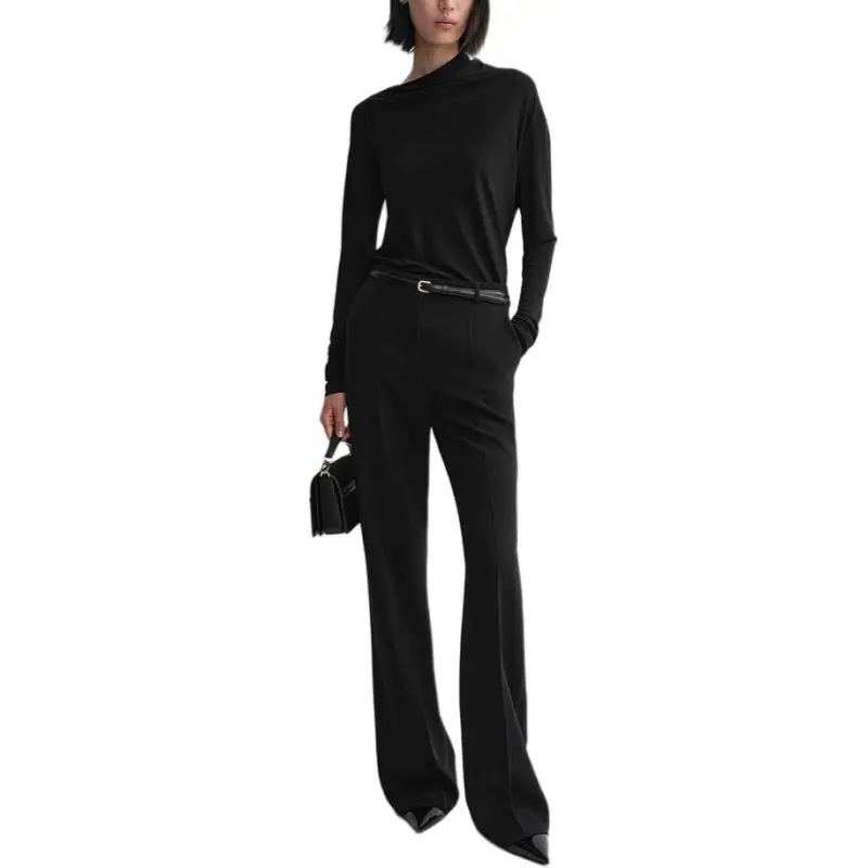 TOTEME Long Sleeved Asymmetric Neck Top-2