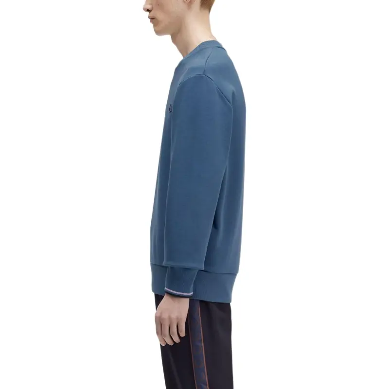 FRED PERRY Logo Embroidered Long Sleeved Crewneck Jumper-4